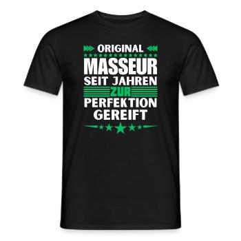 Masseur matured to perfection - Men's T-Shirt - black - Front - AI Model Male 178 light (178cm)