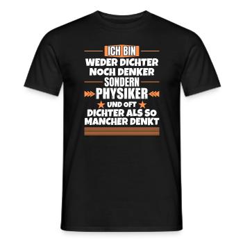 Poet nor thinker, but physicist - Men's T-Shirt - black - Front - AI Model Male 178 light (178cm)