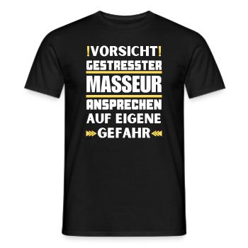 Ne parlez pas à un masseur stressé ! - T-shirt homme - noir - Devant - AI Model Male 178 light (178cm)