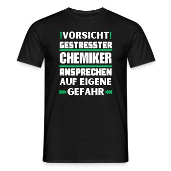 Don't talk to a stressed chemist! - Men's T-Shirt - black - Front - AI Model Male 178 light (178cm)