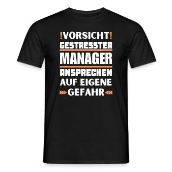 Ne parlez pas à un manager stressé ! - T-shirt homme - noir - Devant - AI Model Male 178 light (178cm)