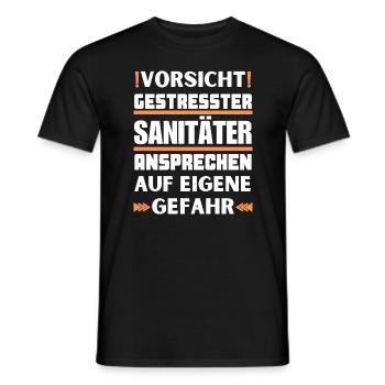 Don't talk to a stressed paramedic! - Men's T-Shirt - black - Front - AI Model Male 178 light (178cm)
