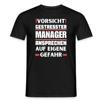 Gestresster Manager nicht ansprechen! - Männer T-Shirt - Schwarz - Vorne - AI Model Male 178 light (178cm)