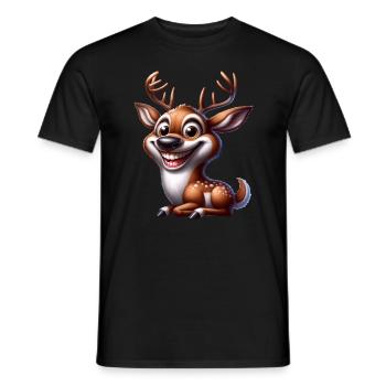 Renne de Noël - T-shirt homme - noir - Devant - AI Model Male 178 light (178cm)