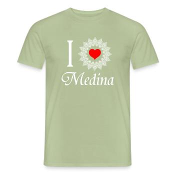 MEDINA, Umrah, Hajj, Kaba, Mecca, pilgrimage - Men's T-Shirt - sage - Front - AI Model Male 178 light (178cm)