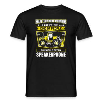 Pelleteur pelleteur routier Heavy Equipment Operator - T-shirt homme - noir - Devant - AI Model Male 178 light (178cm)