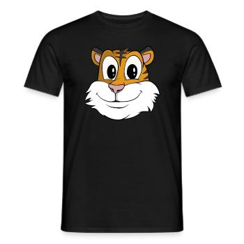 Cute Cartoon Tiger - Men's T-Shirt - black - Front - AI Model Male 178 light (178cm)