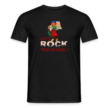Lets rock this school - Sloth - Men's T-Shirt - black - Front - AI Model Male 178 light (178cm)