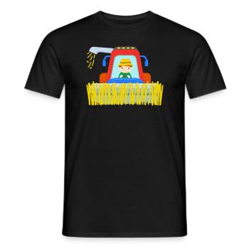 Moissonneuse-batteuse ferme agricole agricole - T-shirt homme - noir - Devant - AI Model Male 178 light (178cm)