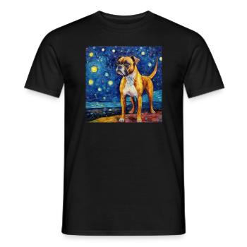 Boxer Sternennacht - Männer T-Shirt - Schwarz - Vorne - AI Model Male 178 light (178cm)