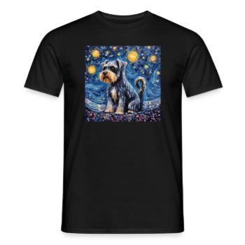 Schnauzer nain Nuit étoilée - T-shirt homme - noir - Devant - AI Model Male 178 light (178cm)