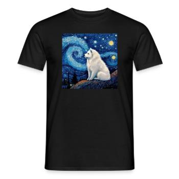 Samojede Sternennacht - Männer T-Shirt - Schwarz - Vorne - AI Model Male 178 light (178cm)
