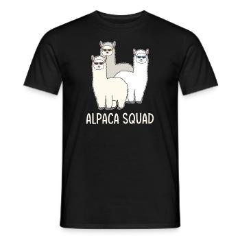 Alpaka Team mit bunten Brillen - Männer T-Shirt - Schwarz - Vorne - AI Model Male 178 light (178cm)