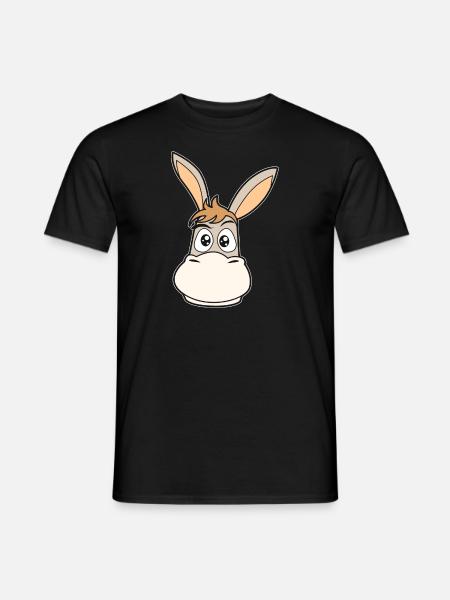 Cartoon comic donkey animals - Men's T-Shirt - black