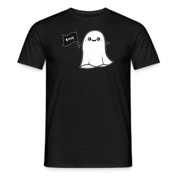 Geist Buh - Männer T-Shirt - Schwarz - Vorne - AI Model Male 178 light (178cm)