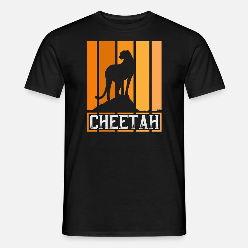Retro Gepard - Männer T-Shirt - Schwarz