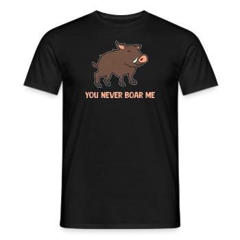 Wild boar wild boar saying funny - Men's T-Shirt - black - Front - AI Model Male 178 light (178cm)