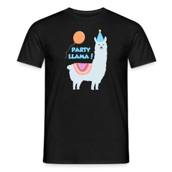 Lama de fête - T-shirt homme - noir - Devant - AI Model Male 178 light (178cm)