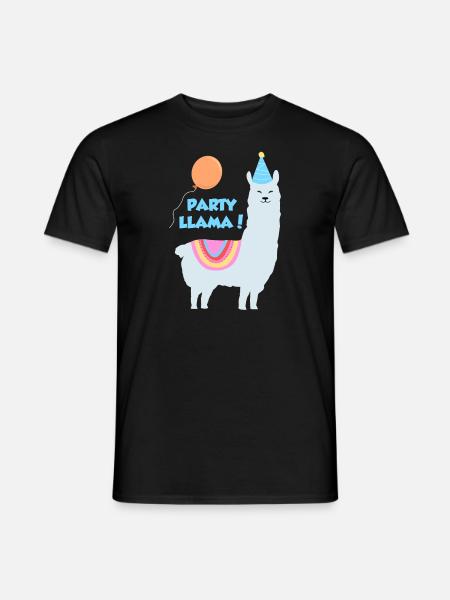 Party llama - Men's T-Shirt - black