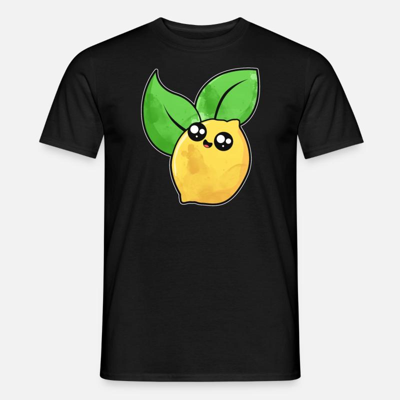 Visage de citron mignon - T-shirt homme - noir