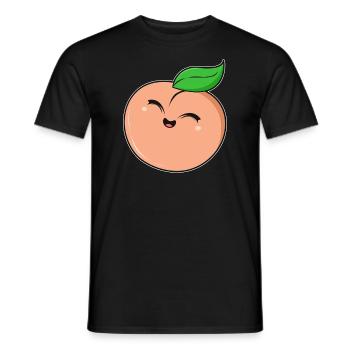 Niedlich Pfirsich Gesicht - Männer T-Shirt - Schwarz - Vorne - AI Model Male 178 light (178cm)