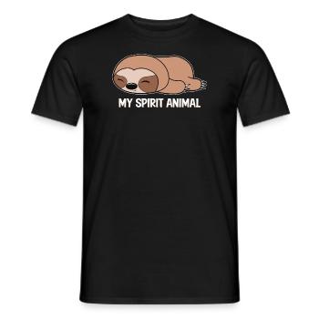 Faultier Lieblingstier - Männer T-Shirt - Schwarz - Vorne - AI Model Male 178 light (178cm)