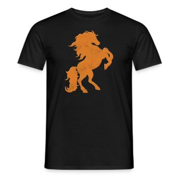 Pferd Retro Mächtig - Männer T-Shirt - Schwarz - Vorne - AI Model Male 178 light (178cm)