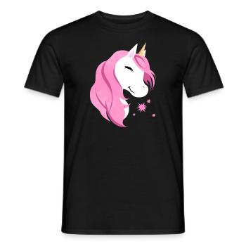 Pink unicorn cute - Men's T-Shirt - black - Front - AI Model Male 178 light (178cm)