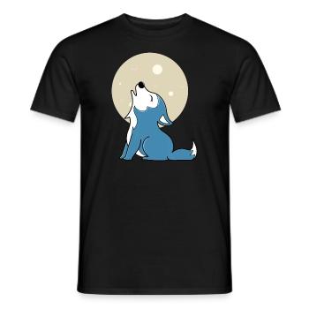 Baby wolf moon - Men's T-Shirt - black - Front - AI Model Male 178 light (178cm)