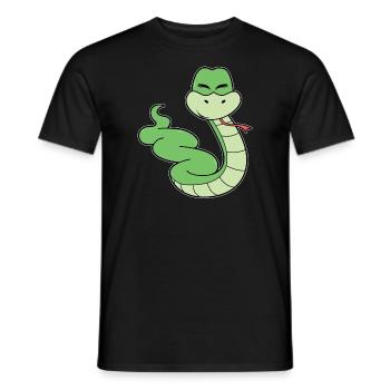 Cute snake - Men's T-Shirt - black - Front - AI Model Male 178 light (178cm)