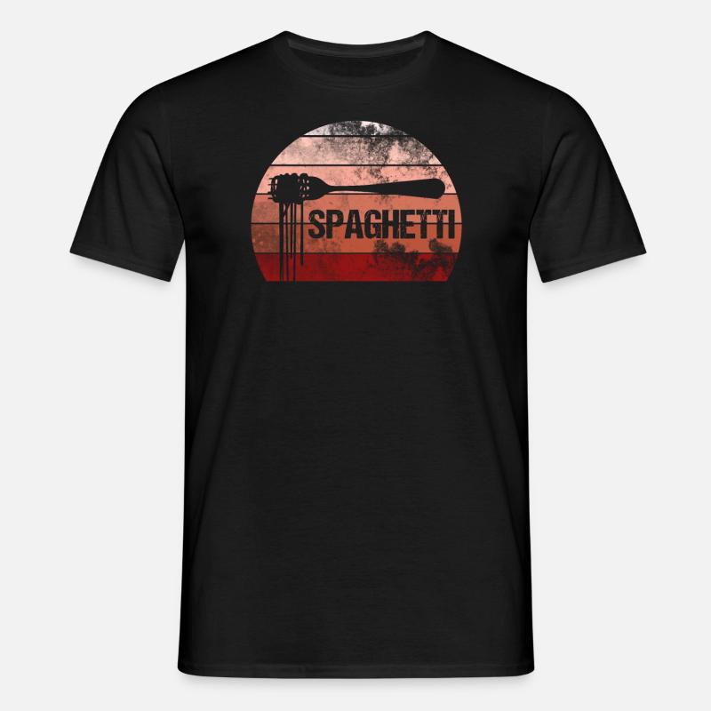 Fork Spaghetti Retro - Men's T-Shirt - black