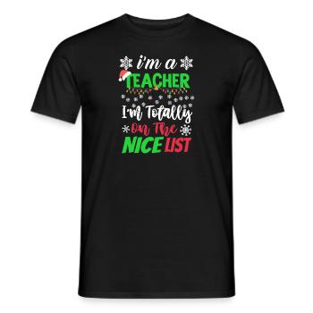 Lehrer Weihnachten - Männer T-Shirt - Schwarz - Vorne - AI Model Male 178 light (178cm)