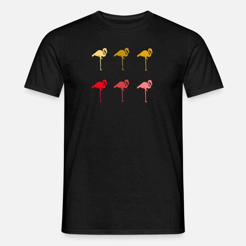 Flamingo Bunt Farbenfroh - Männer T-Shirt - Schwarz