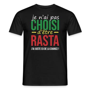 Cadeau pour rasta | rasta chanceux | cadeau drôle - T-shirt homme - noir - Devant - AI Model Male 178 light (178cm)