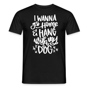 DOGS TOGETHER DOGS DOG HANG SAYINGS MOTIF - Men's T-Shirt - black - Front - AI Model Male 178 light (178cm)