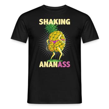 Shaking Ananass Pineapple Dancing Butt Funny - Men's T-Shirt - black - Front - AI Model Male 178 light (178cm)