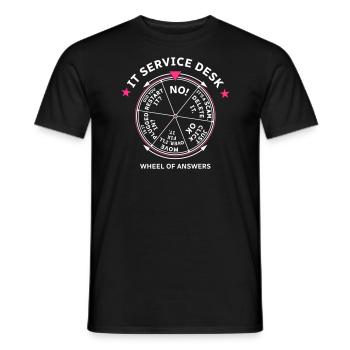 IT Service Desk Wheel of Answers - Men's T-Shirt - black - Front - AI Model Male 178 light (178cm)