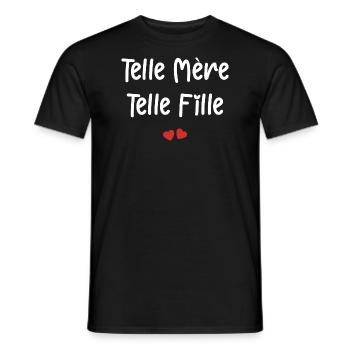 Telle mère telle fille - T-shirt homme - noir - Devant - AI Model Male 178 light (178cm)