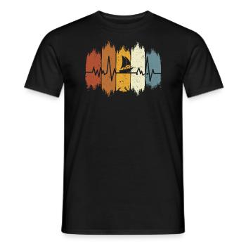 Retro Motorboat Heartbeat Motorboat - Men's T-Shirt - black - Front - AI Model Male 178 light (178cm)