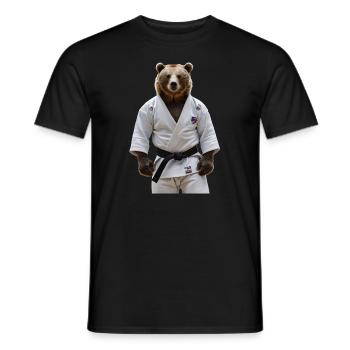 Judoka Bear 02 - Men's T-Shirt - black - Front - AI Model Male 178 light (178cm)