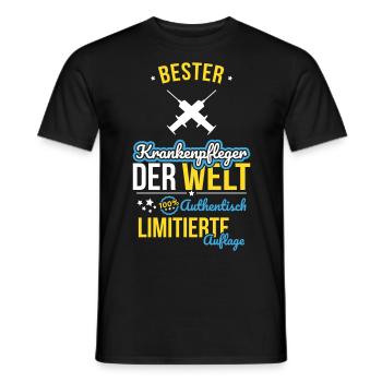 Best Nurse in the World - 100% Authentic - Men's T-Shirt - black - Front - AI Model Male 178 light (178cm)