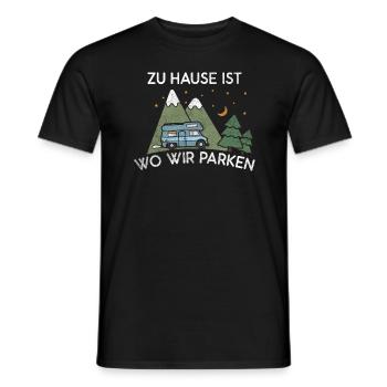 Camping zu Hause ist wo wir parken - Männer T-Shirt - Schwarz - Vorne - AI Model Male 178 light (178cm)