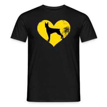 Image de coeur super mignon Doberman - T-shirt homme - noir - Devant - AI Model Male 178 light (178cm)