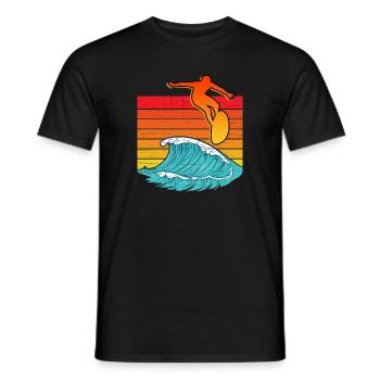 Surfing - Men's T-Shirt - black - Front - AI Model Male 178 light (178cm)