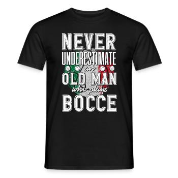 Bocce Ball Player Boules Never Underestimate An - Männer T-Shirt - Schwarz - Vorne - AI Model Male 178 light (178cm)