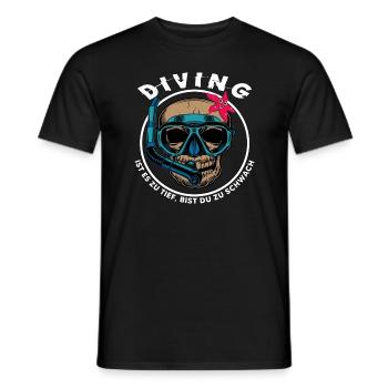apnoe dive oxygen apnea divers snorkel - Men's T-Shirt - black - Front - AI Model Male 178 light (178cm)