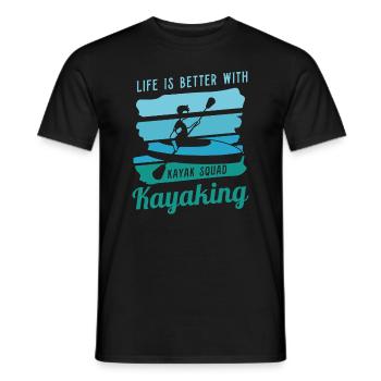La vie avec le kayak, le canoë, la faune, la - T-shirt homme - noir - Devant - AI Model Male 178 light (178cm)