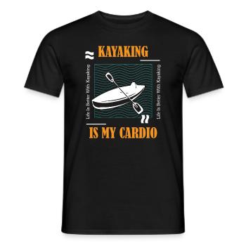 Faire du kayak en tant que Cardio Canoe Whitewater - T-shirt homme - noir - Devant - AI Model Male 178 light (178cm)