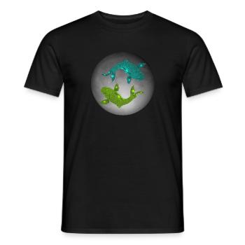 Carpe Jin et Jang Koi - T-shirt homme - noir - Devant - AI Model Male 178 light (178cm)