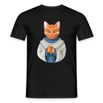Chat chrétien chrétien - T-shirt homme - noir - Devant - AI Model Male 178 light (178cm)